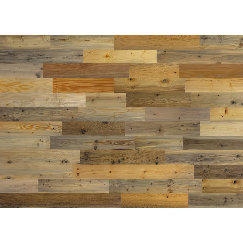 Timberchic River Reclaimed Wooden Wall planks - Simple Peel & Stick Wall Covering Application for DIY Accent Wall & Home Improvement - Modern, Premium Wall Paneling, 5" Wide