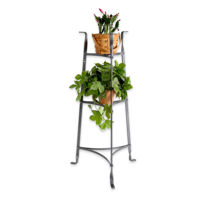 Handcrafted 3-Tier Designer Stand, Hammered Steel