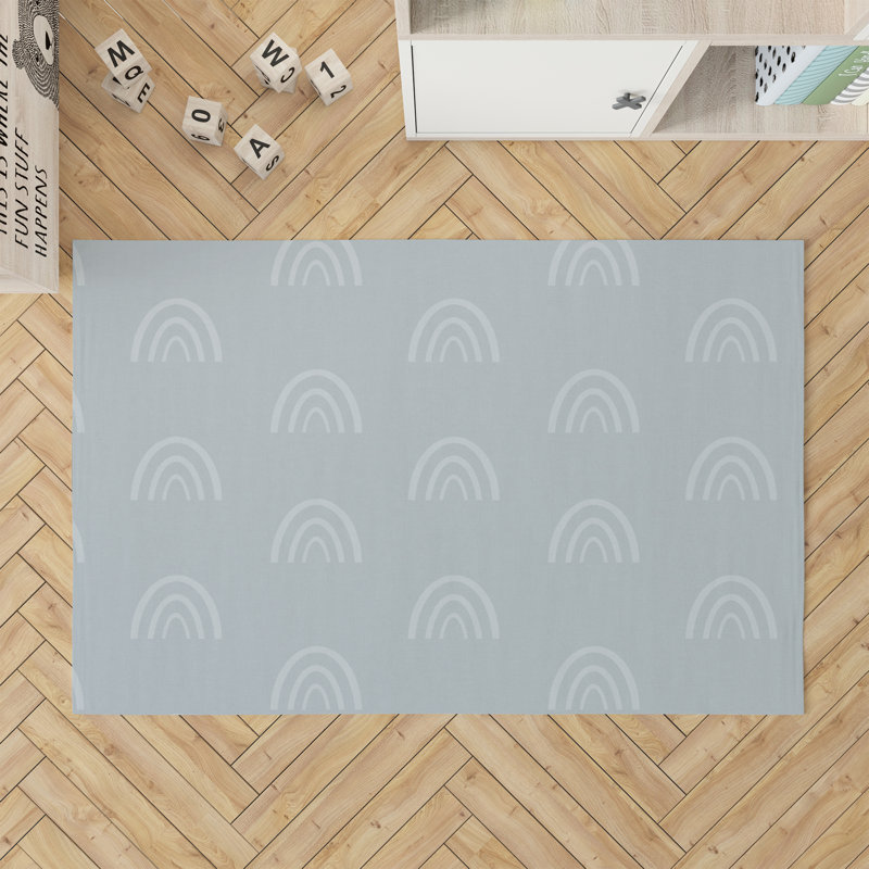 Plain Bows Kids Play Mat, Rectangle 3' x 5', Slate Blue