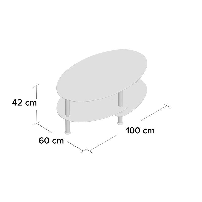 Cara Solid Coffee Table with Storage, Frosted