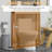 Bamboo Over The Toilet Storage Cabinet, Over Toilet Bathroom Organizer With Slatted Doors, Adjustable Shelf And Open Shelf