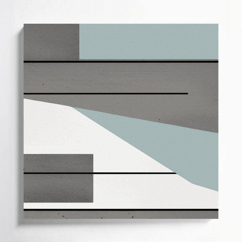 Minimalisme 49, art mural sur toile grise, H 8 po x l 8 po