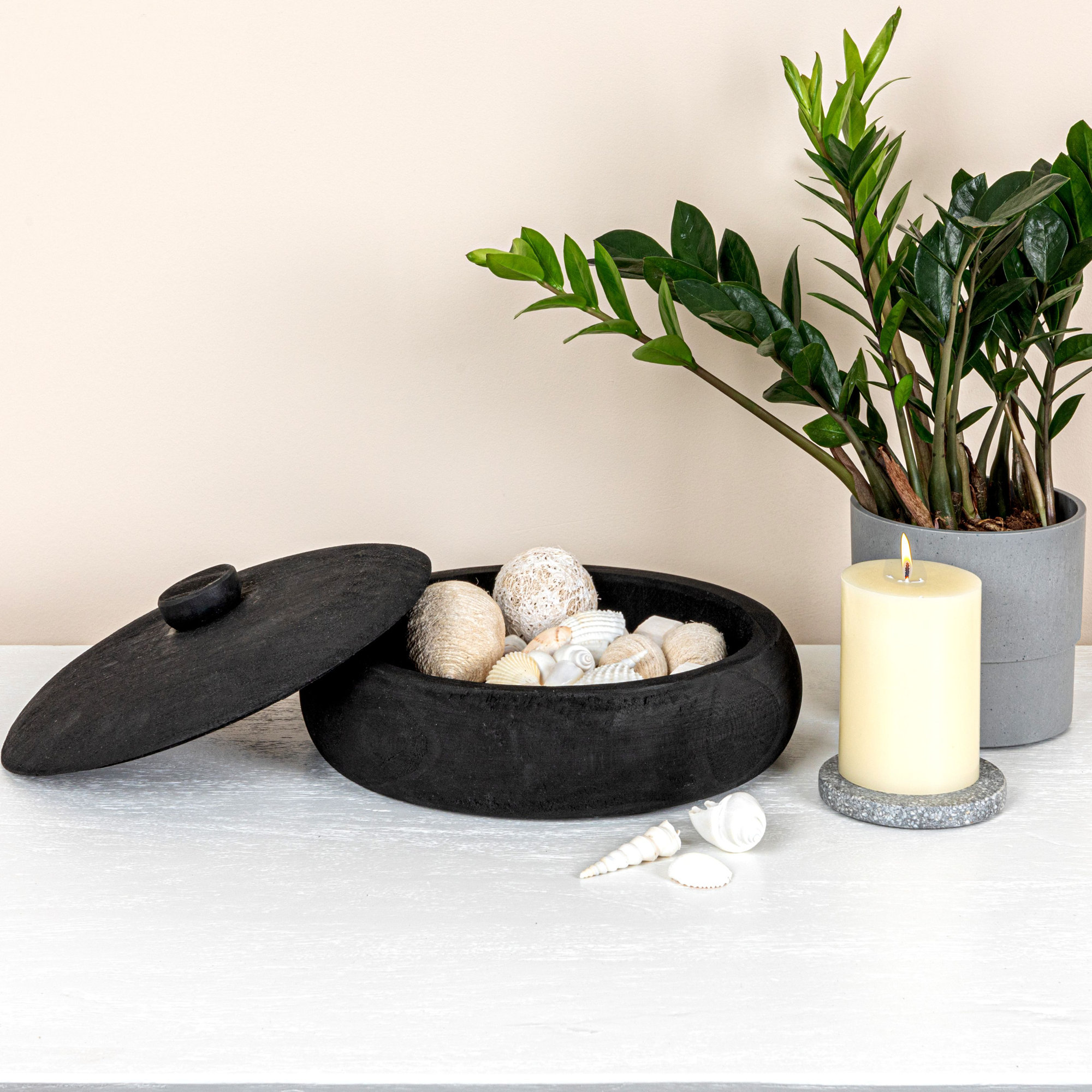 Wood Jar, Black