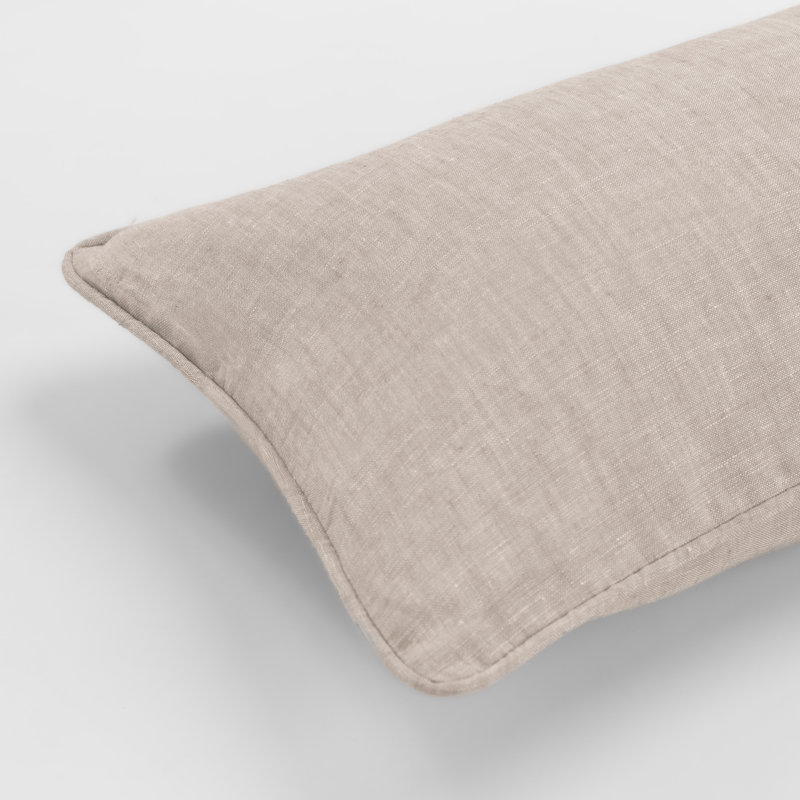 Catherine Linen Lumbar Pillow Cover & Insert, Natural