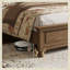 Ensemble de chambre à coucher classique en bois massif 3 pièces, comprenant un très grand lit de 65 po et deux tables de chevet, brun clair-515599562-515599561