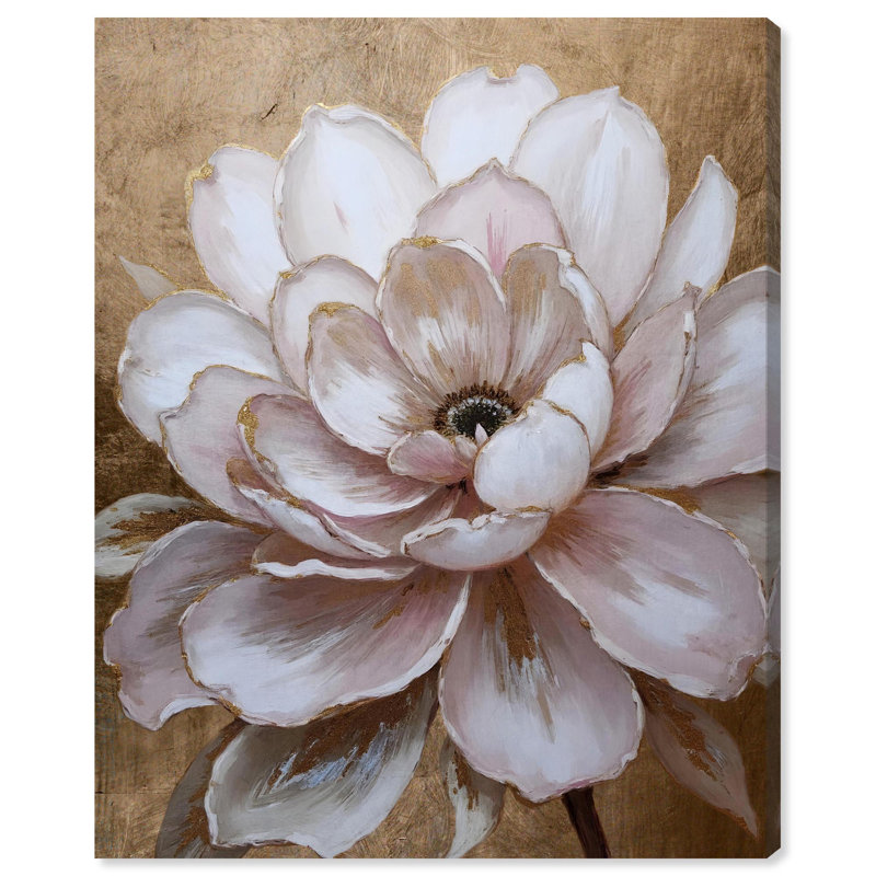 Gilded Bloom Floral Art Canvas Print by Art Remedy, H 36 po x l 45 po, Toile tendue avec châssis