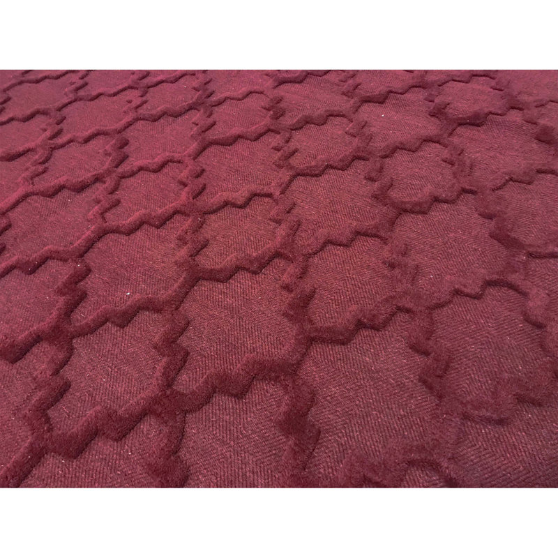 Wool Geometric Area Rug in Rust, Rectangle 5'9" x 8'9"