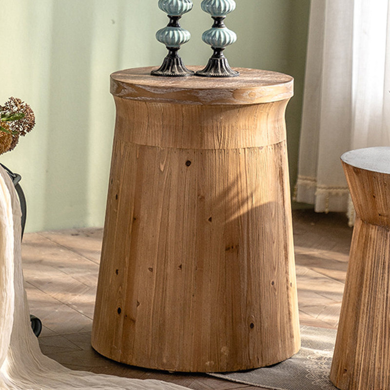 Wabi-Sabi Style Retro Fir Side Table