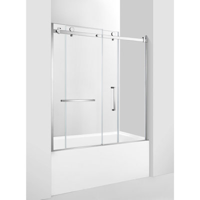 Kingston Brass 60-Inch Acrylic Rectangular 3-Wall Alcove Tub With Tub Door, Drain