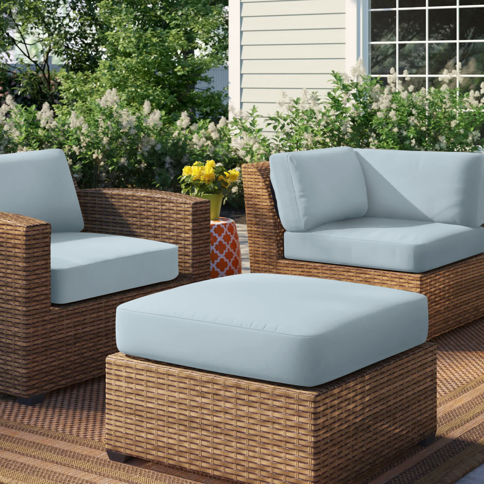 Waterbury patio deals sofa with cushions