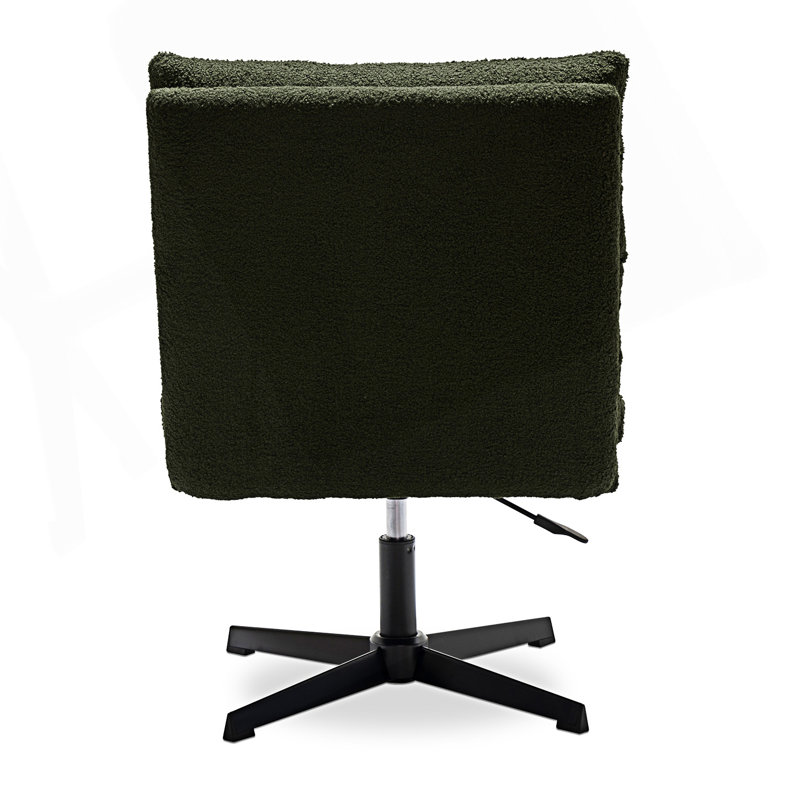 Chaise pivotante en tissu Teddy, Vert