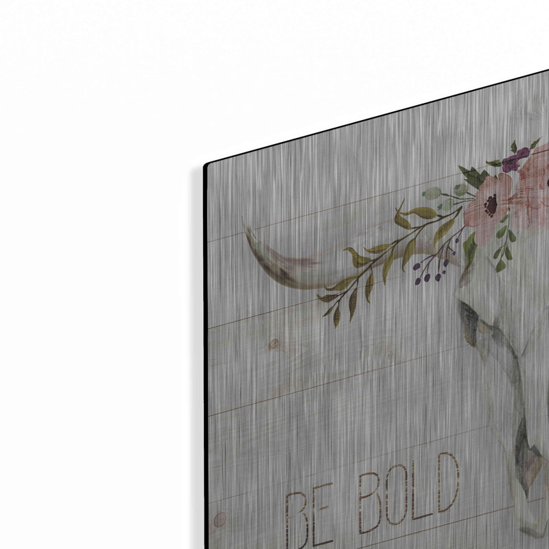 «Be Bold - Be Brave» par Marla Rae, art mural en métal, H 12 po x l 16 po