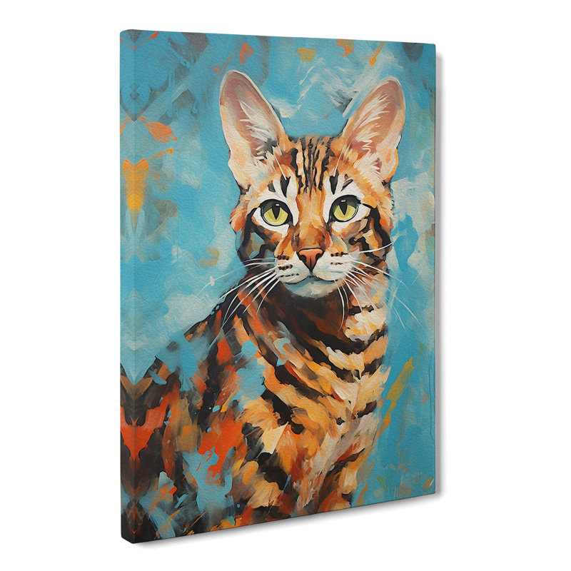 Bengal Cat Gestural No.2 - Print, 76cm H x 50cm W x 3cm D