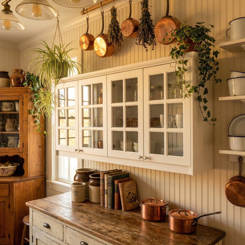 63"W Wall Mounted Pantry Cabinet