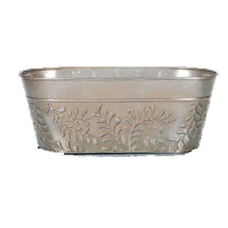 Pot à fleurs en métal Halton, H 4,25 po x l 9,75 po x P 5,13 po, Argent
