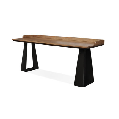 Tan+Black Rectangular Solid Wood+Iron desks
