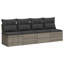 Ensemble de canapé de jardin en rotin PE gris Vidaxl, acier thermolaqué grand