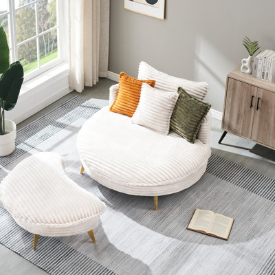 Corduroy Sofa Fabric, With Three Matching Pillows And Two Spacious And Comfortable Seats, For Apartment Office Living Room