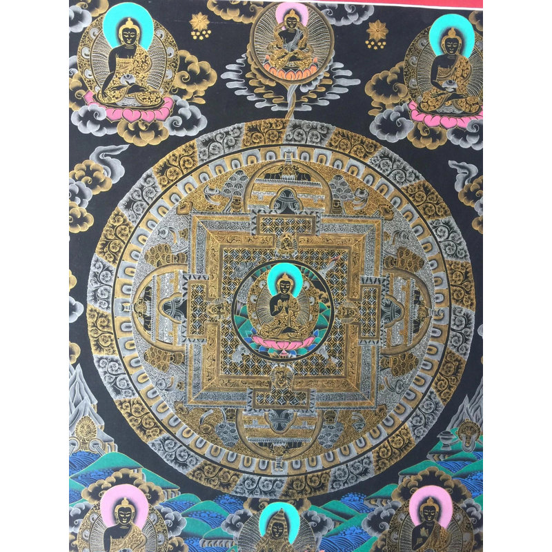 Black Buddha Mandala (Brocadeless Thangka)