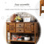 Console de 48 po en bois massif de style rétro avec amplement d'espace