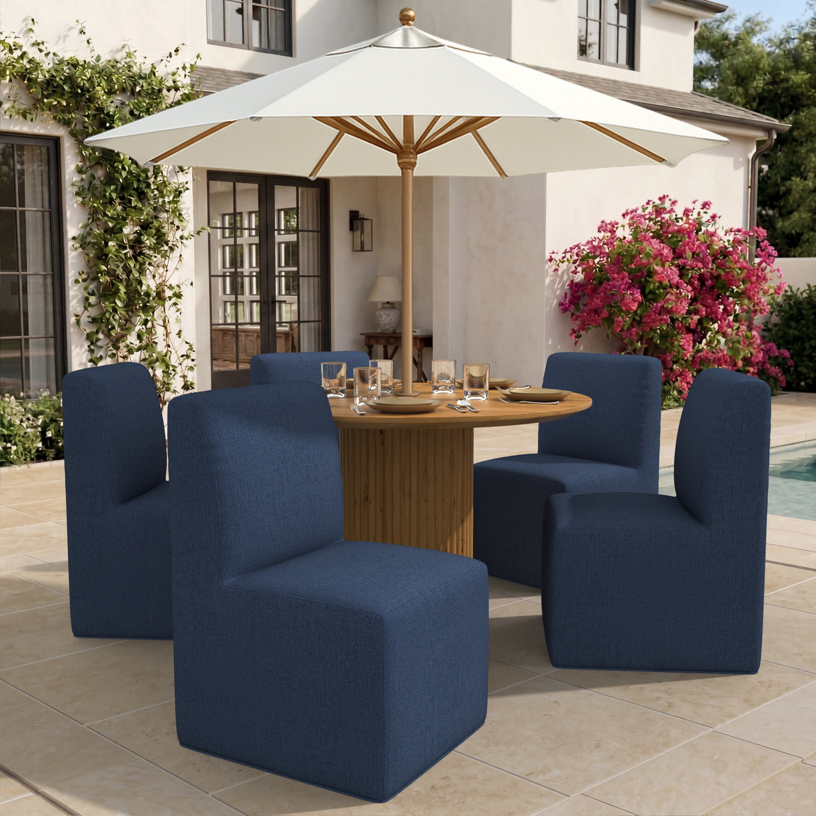 Eliana Sunbrella® Patio Side Chair, Spectrum Indigo Sunbrella®