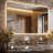 Soft Rounded Corner Frameless Backlit LED Vanity Mirror, Dimmable 3 Color Temperatures, Tempered Glass Lighted Mirror for Bathroom, Powder Room, Bedroom-703377537
