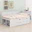 Lit de jour avec tiroirs et tablettes-443369924
