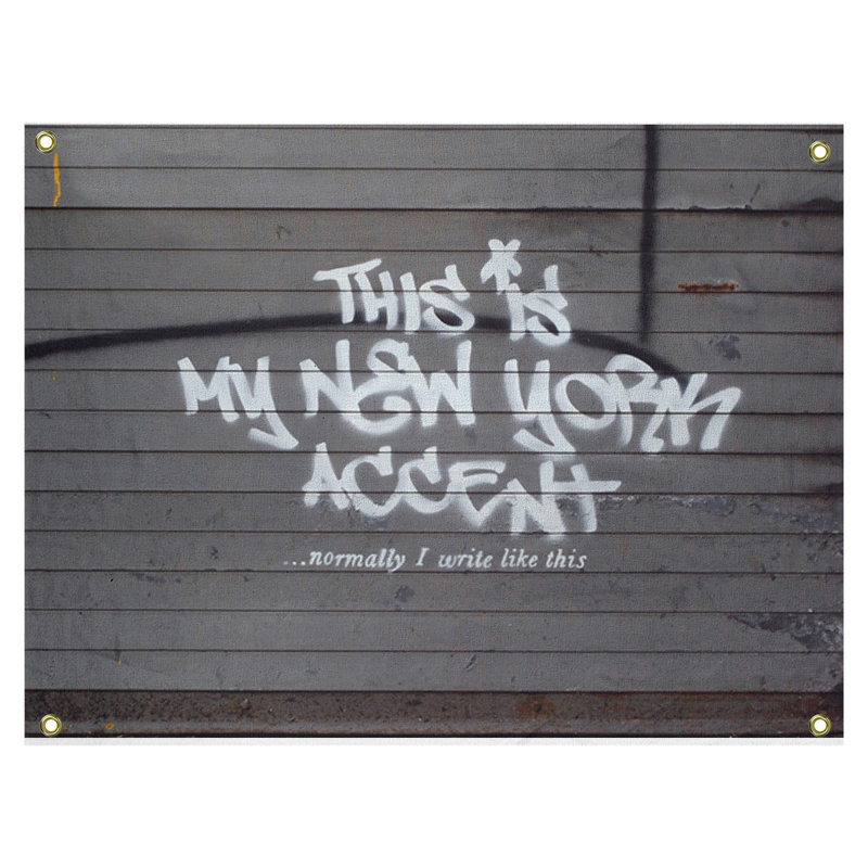 Tapisserie large en polyester my new york accent, H 59 po x l 80 po x P 1 po