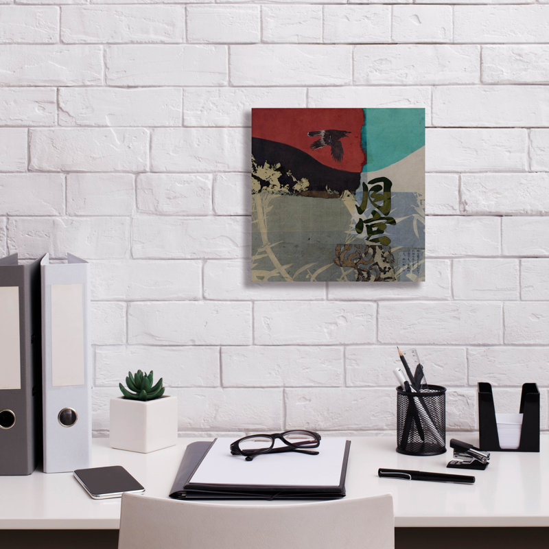 «Corvidzen 1» par Elena Ray, art mural sur toile, H 12 po x l 12 po x P 0,75 po