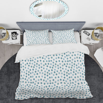 Green Circle Dots Standard Dots Duvet Cover