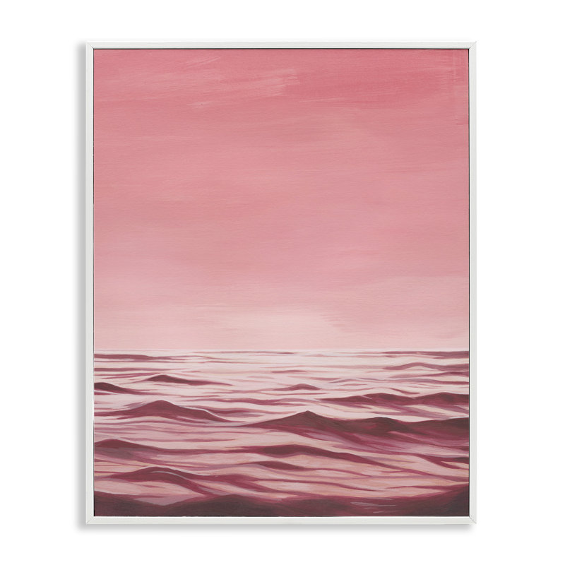 «Pink Sea Waves», estampe numérique par Grace Popp, Estampe numérique encadrée blanc bord de mer, H 14 po x l 11 po