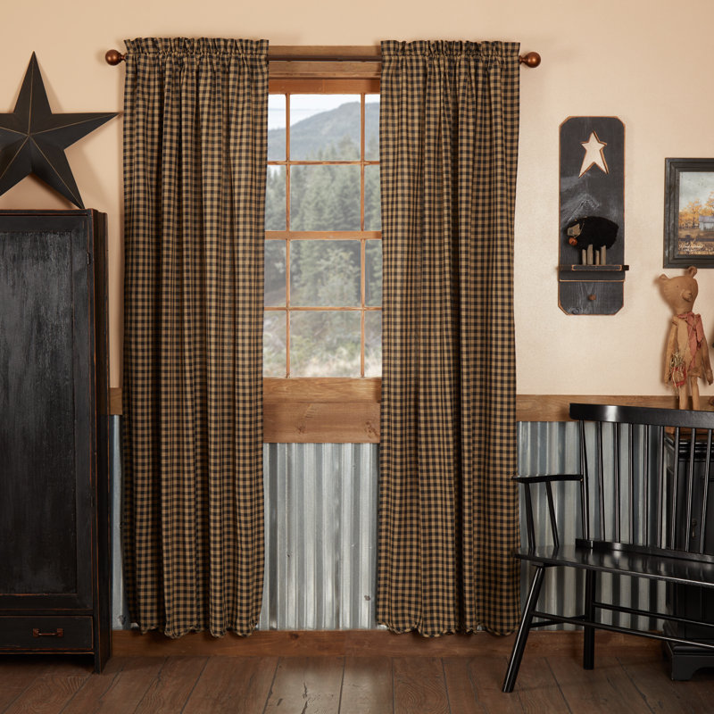 Addie 100% Cotton Room Darkening Pair, 40" W x 84" L, Black