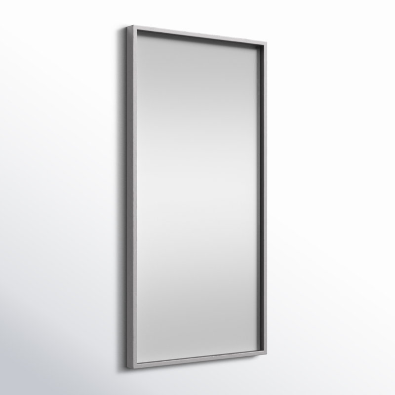 Sabine Metal Rectangle Wall Mirror, 14" x 28", Silver