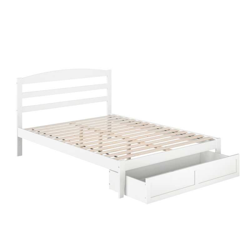 Elliana Solid Wood Slat Storage Bed, Queen, White