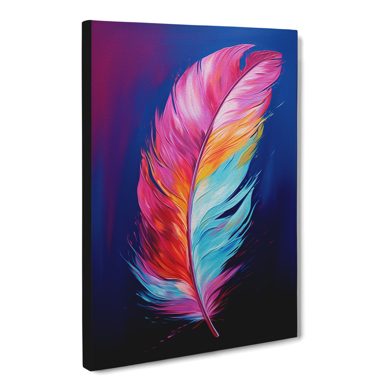 Feather Gestural No.2 - Wrapped Canvas, 50cm H x 35cm W x 3cm D