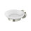 Deltana BBS2012-14 4-3/8" Diameter Sobe Series Frosted Glass Soap Dish With Mount Polished Nickel