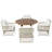 5-piece Patio Dining Table Set With Extendable Tabletop