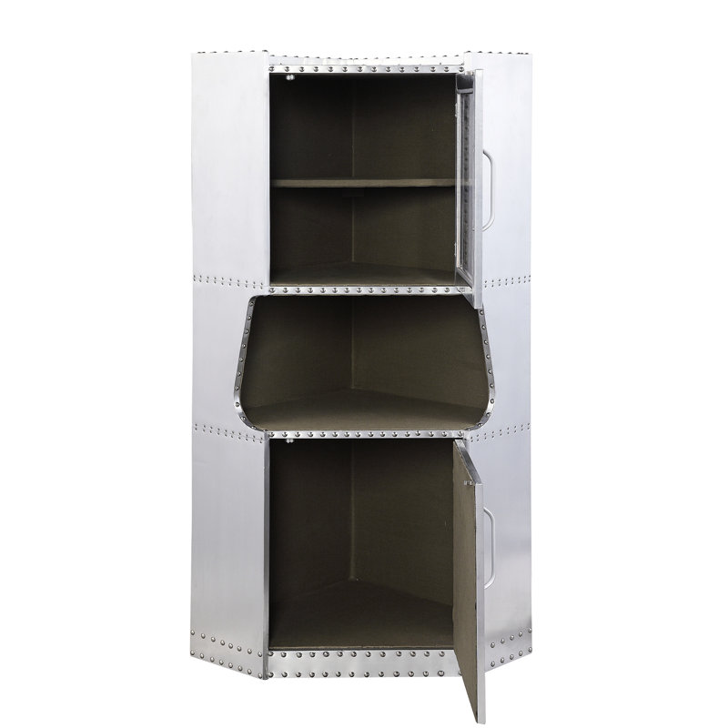 Aluminum Cabinet With 1 Shelf, Enhancing Storage Efficiency Modern 2-Door Shelf For Practical