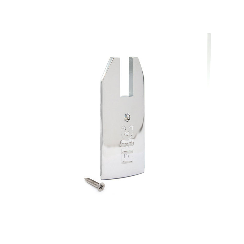 Capuchon d'extrémité de rail de porte effilé 4 po FHC R4TE12PS - Acier inoxydable poli
