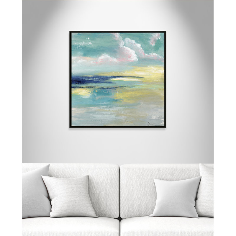 Ocean View by Tava Studios, Espresso Framed Canvas, 31.5" H x 31.5" W x 2" D
