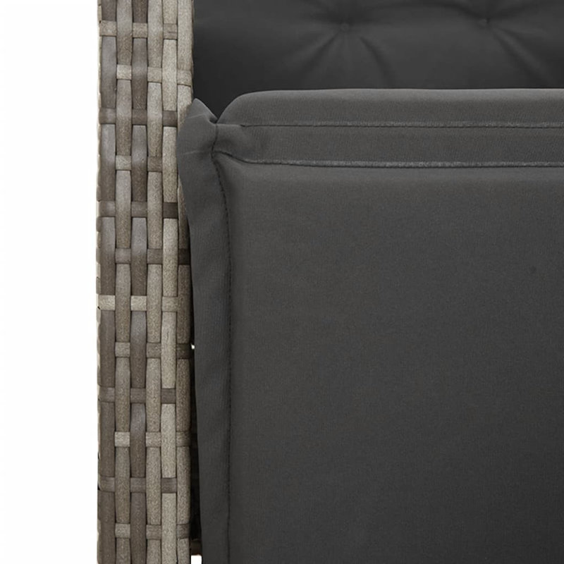 Ensemble repas 5 pièces avec coussins Hokku Designs, Gris foncé / Gris, H 29,5 po x l 74,8 po x P 35,4 po, 6