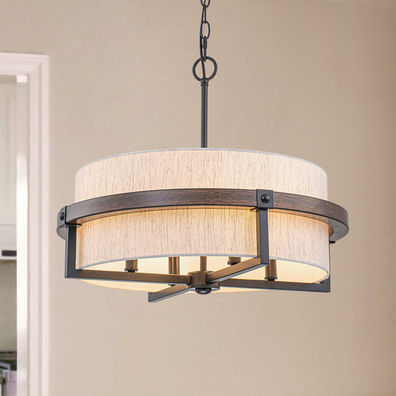4-Light Dimmable Drum Chandelier