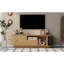 Meuble télé avec tablette ouverte, tiroir, armoires, rangement coulissant caché, coins arrondis, l 70,86 po