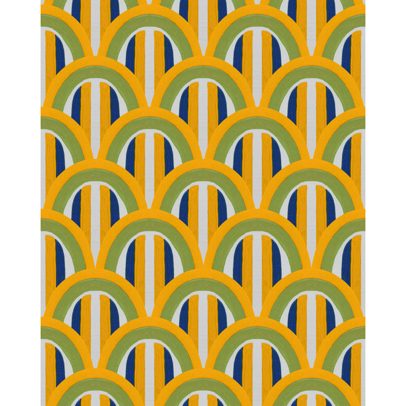 LA DOLCE VITA Wallpaper Roll, Yellow/Green/Blue