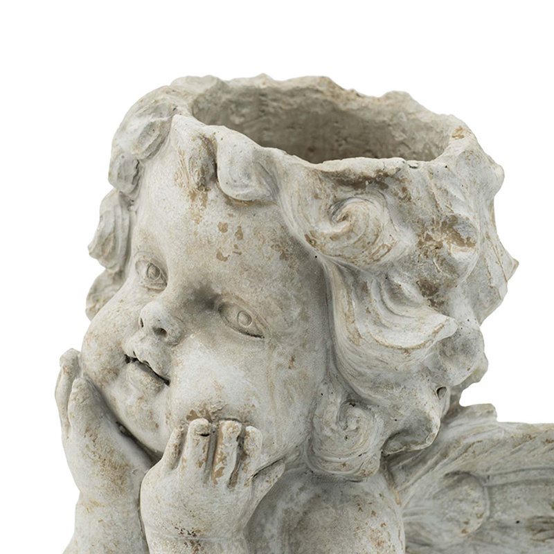 Gunderson Statue Planter, 7.9" H x 6.3" W x 7.9" D
