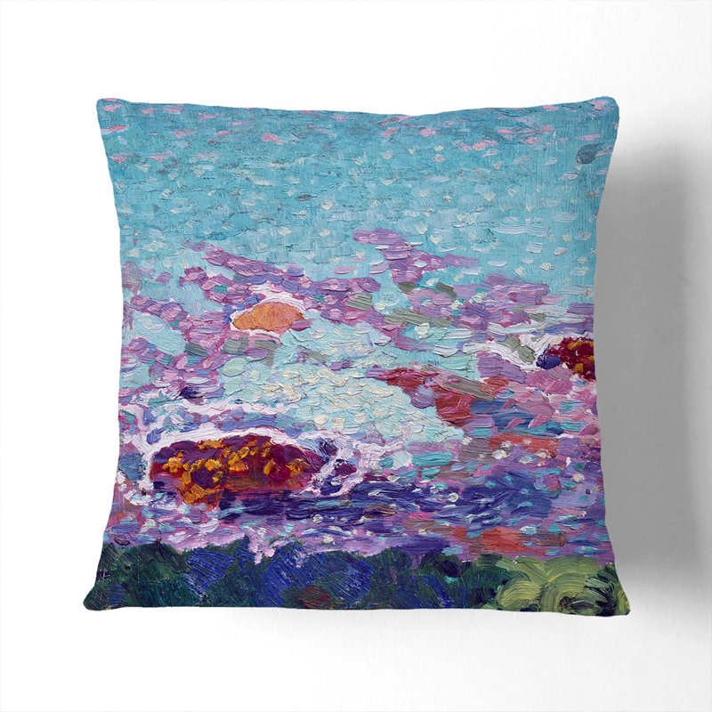 Ocean Coast Square Throw Cushion, Stone, 55cm H x 55cm W x 20cm D