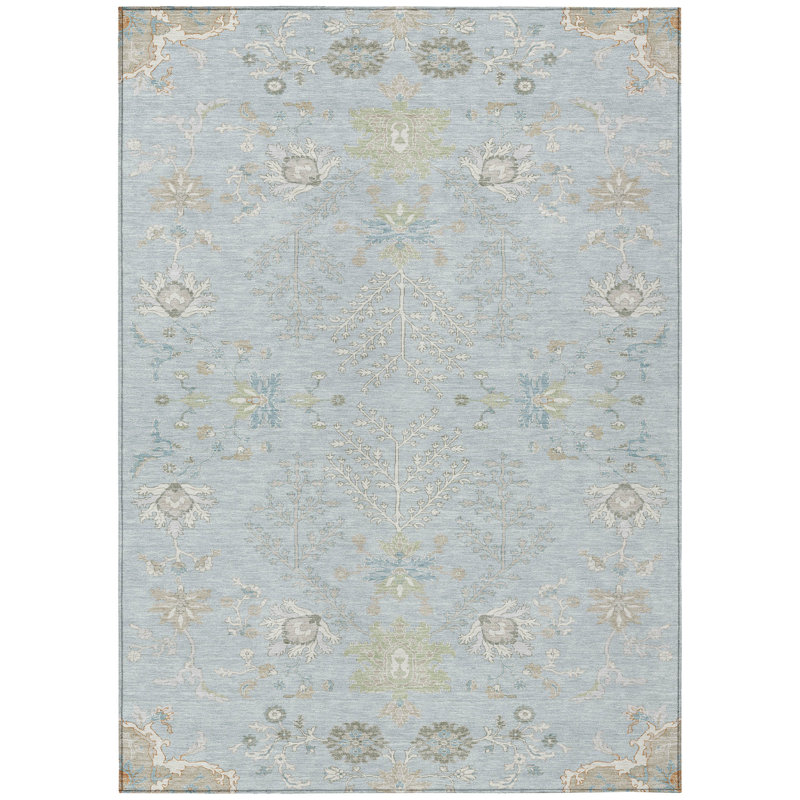 Machine Washable Indoor/Outdoor Chantille ACN2676 Global Rug, Sky, 8' x 10'