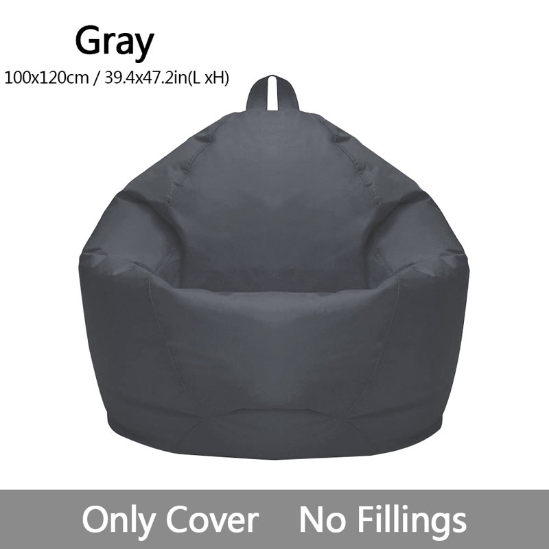 Grand coussin à billes, 100 % polyester gris