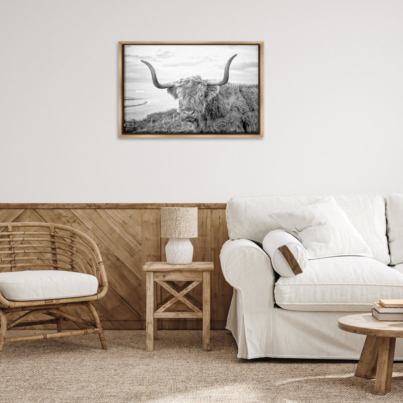 Toile flottante avec encadrement brun traditionnel par Jasper Huish, H 21 po x l 31 po, Cadre flottant orme Montalcino