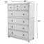Commode 7 tiroirs Point Breeze - blanc frais avec finition glacis gris doux